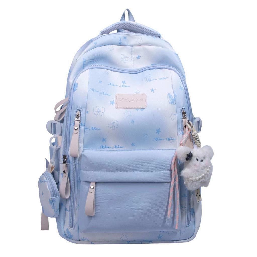 Schoolbag high value Japanese cute double backpack female small fresh Mori school bag lightweight simple large capacity backpack