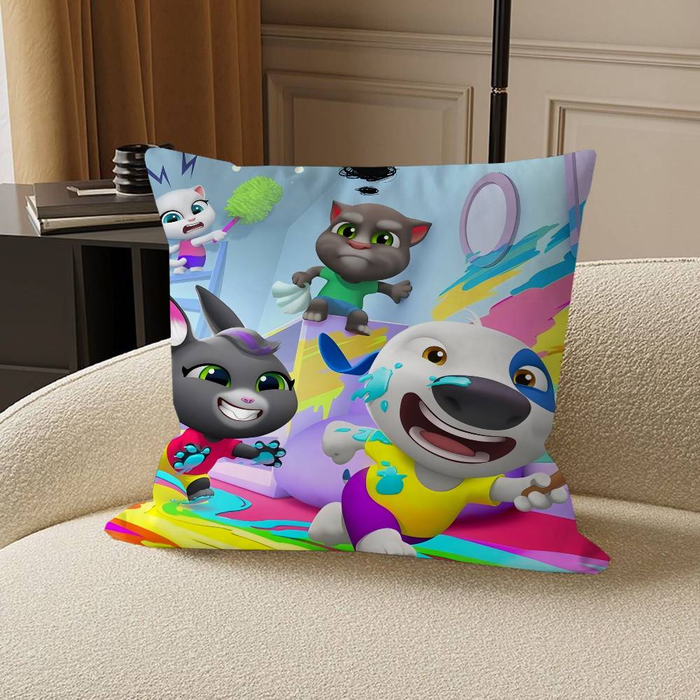 Talking Tom and Friends Cushion Cover Decorative Pillow Sofa Home Decor Case Pillow Cases