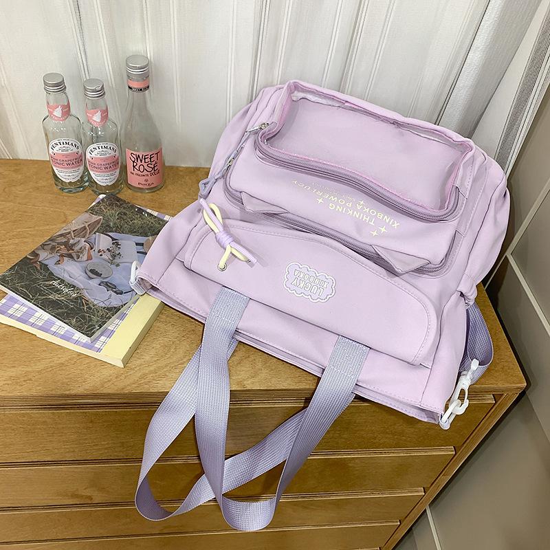 

Свежий и Прекрасный Контраст Большой Вместимости Многоотдельный Рюкзак для Отдыха Джокер для Учащихся Младших и Старших Классов Средней Школы. .