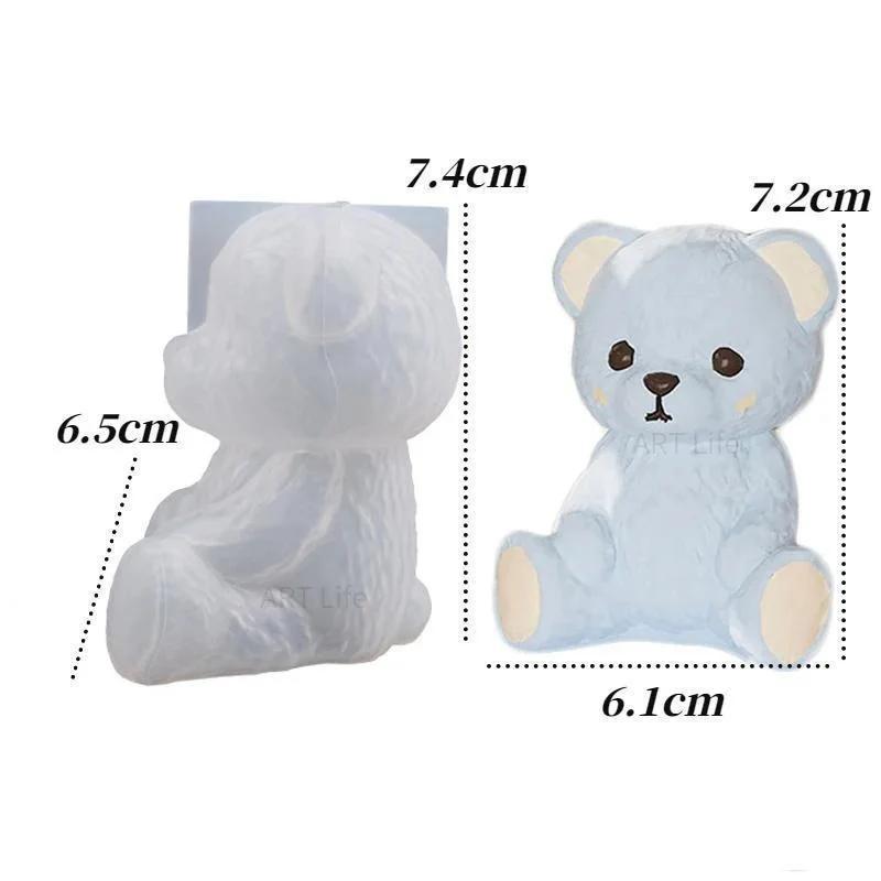 NEW 3D Animal Soap Resin Craft Plaster Making Kit Handmade Ice Cube Mold Home Decor Gift Diy Smiling Teddy
