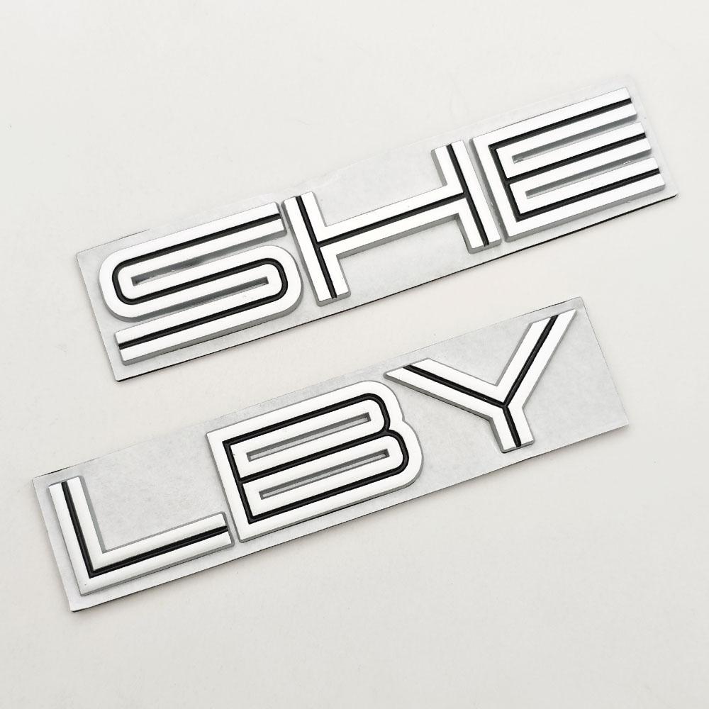 3D Metal Car Sticker Letters SHE LBY Logo Emblem Fender Door Rear Trunk Accessories