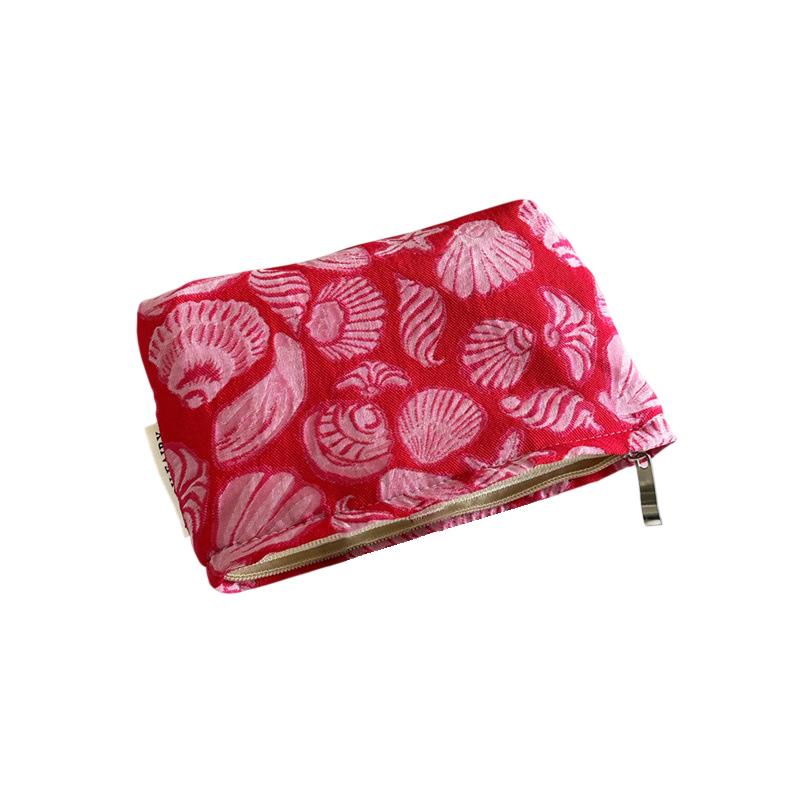

High Quality Sea Shell Printed Cosmetic Bag Portable Multi-Functional Makeup Bag Large Capacity Storage Bag Travel Small