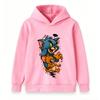 Kids Boys Girls Cartoon Cat Mouse Printed Pullover Hoodie, Casual Long Sleeve Loose Fit Hooded Sweatshirt for Boys Girls Daily Wear Party Holiday Gift