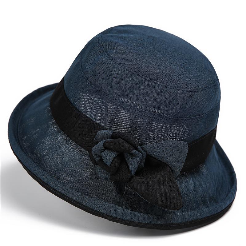 Summer Bucket Hat Bow Travel Fashion Elegant Crimped Basin Hat Sunshade Sunscreen Hat