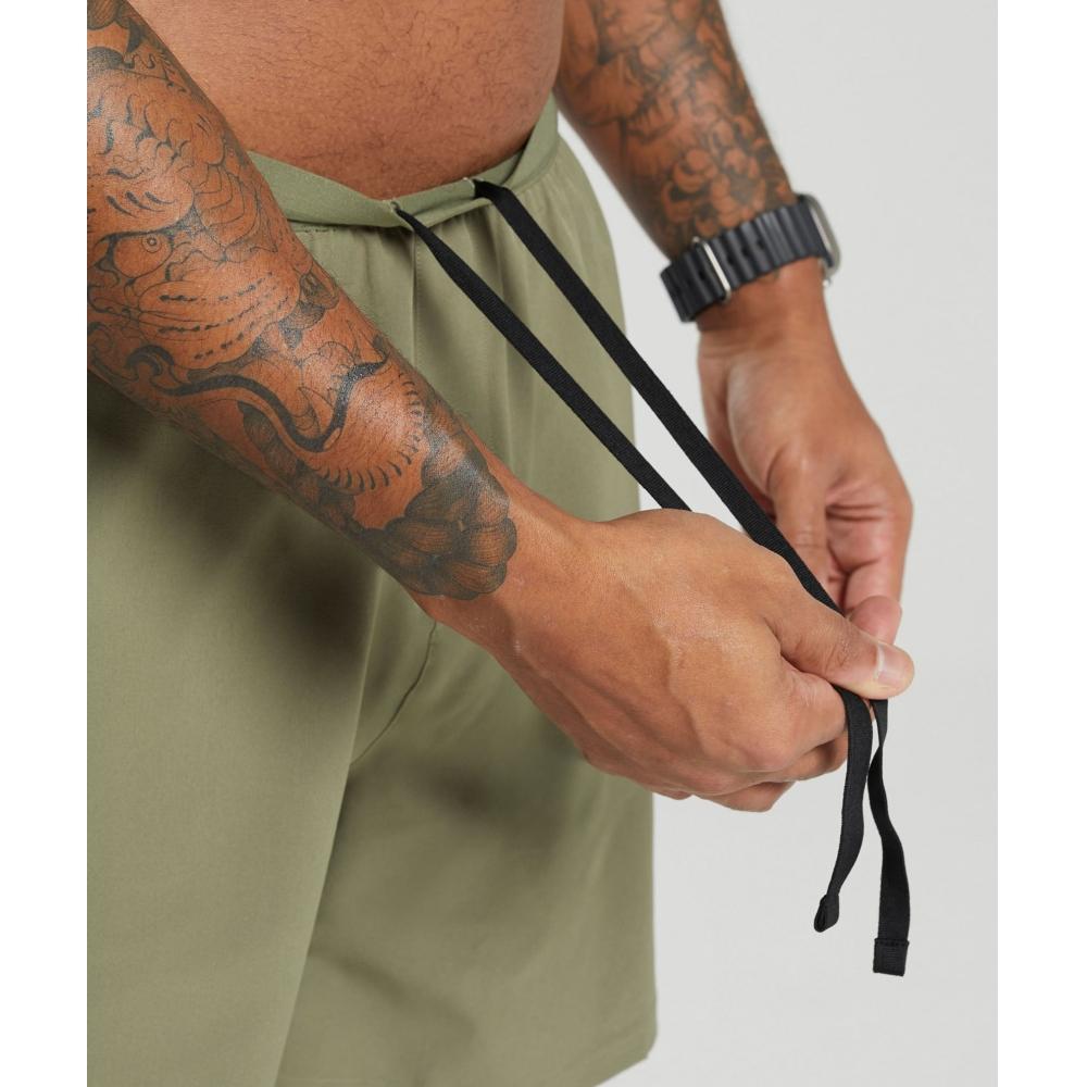 Gymshark Land To Water 6  Shorts Utility Green A5a6i Ecjp.