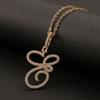 A-Z Cursive Initial Letter Pendant Necklace For Women Simple Rope Chain Pendant Necklace Jewelry Gift