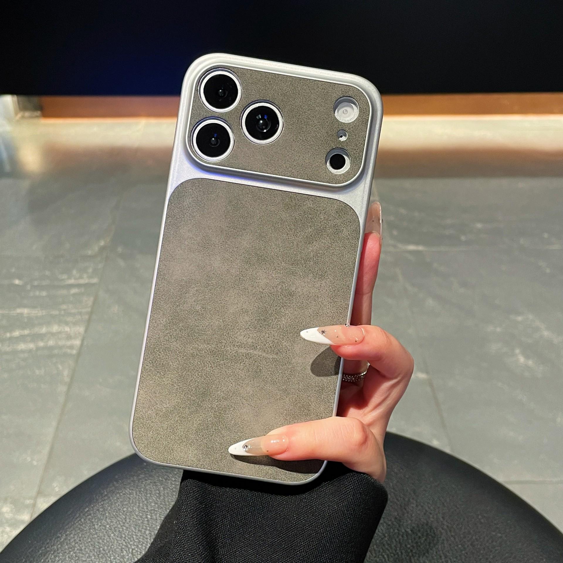 

Apple 16 Skin-Feel Lambskin iPhone 17ProMax Drop-Proof Full-Coverage Case iPhone 12 Pro темно-сірий