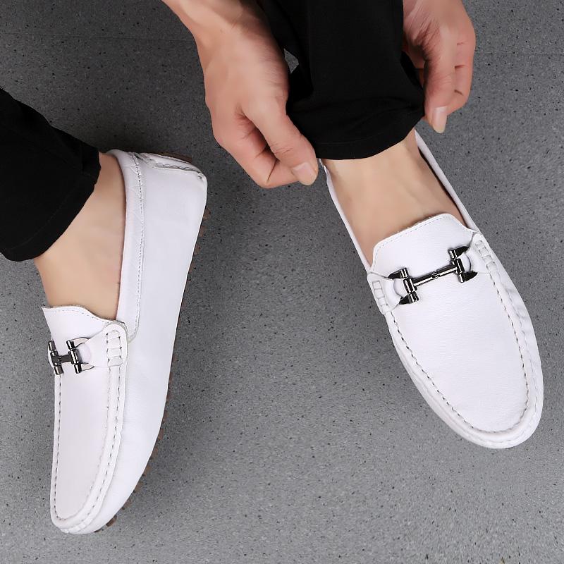 Man Shoes Leather Genuine Summer Mens Moccasin Shoes Fashion Leather Loafer Shoes Men Luxury Big Size 38-47 Male Casual Footwear