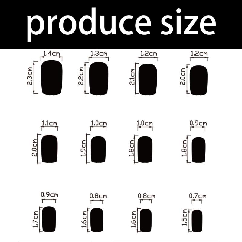 Square Press On Nail Flower Fake Nail Glues On Nail Artificial Acrylic Nail 24pcs Stick On Nail for Womens and Girls