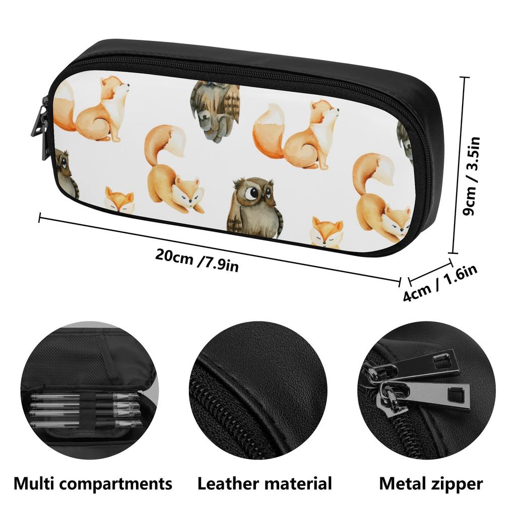Easy Clean Faux Leather School Supply Case for Students and Professionals for College Office Business