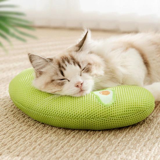 Cat Pillow for Indoor Cats Soft Fluffy Cat Calming Pillow Half Donut