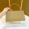 Pu Folded Clutch Handbag For Women With Zipper Pocket And Chain Strap