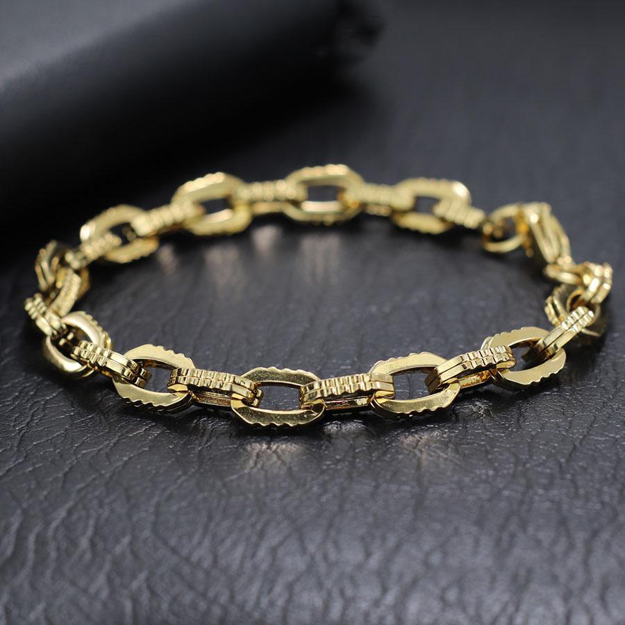 New Hiphop Stainless Steel Bracelet Men Handmade Luxury Zirconia Tennis Chain Link Braclet Father Day Gift Accessories Hombre