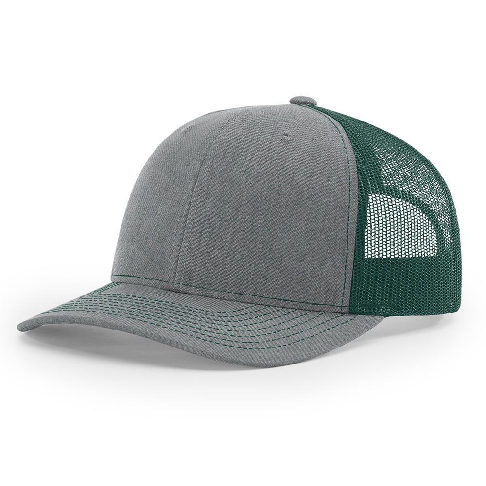 Custom 3D Embroidery Logo Baseball Dad Cap Richardson 112 Trucker Hat with Mesh Cap & Leather Patch Common Fabric Feature