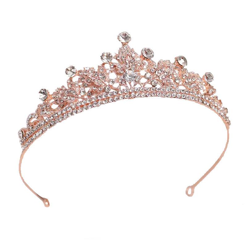 High end Zinc Alloy Bridal Leaf Crown Sterling Silver Diamond Flower Wedding Party Hair Crown Hair Accessories Headdress