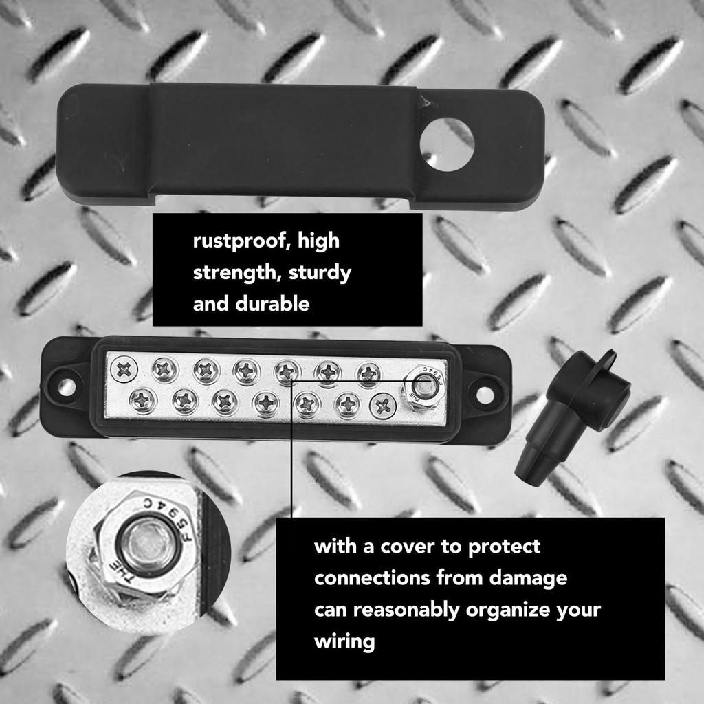 12 Terminal Distribution Block 180A Marine Supply Busbar with 16  Terminal for Cars RVs Yachts Busbar Marine Terminal Block