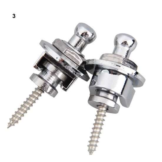 

2 шт. Противоскользящие ремешковые фиксаторы-кнопки, аксессуары для электрогитары, бас-гитары серебряный