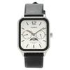 Casio MTP-M305L-7A Moon Phase Retro Men's Watch Leather Strap Silver