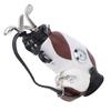 Mini Desktop  Golf Bag Pen Clock  Zinc Alloy PU Leather with Golf Pens Souvenir Set GiftBrown White
