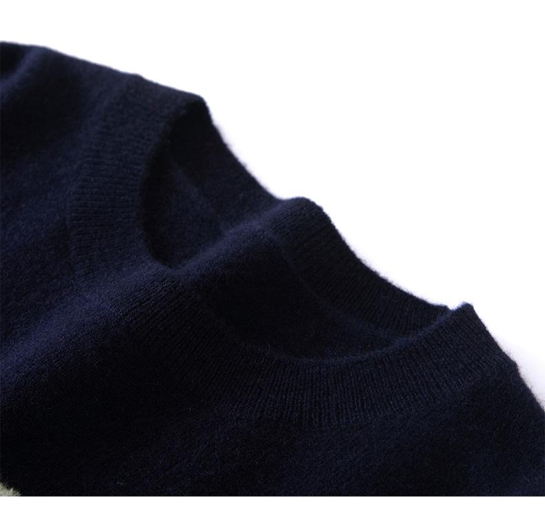 Lekasha Women's 100% Pure Cashmere Round Neck Pullover Sweater with Blueberry Embroidery - Ideal for Autumn and Winter.