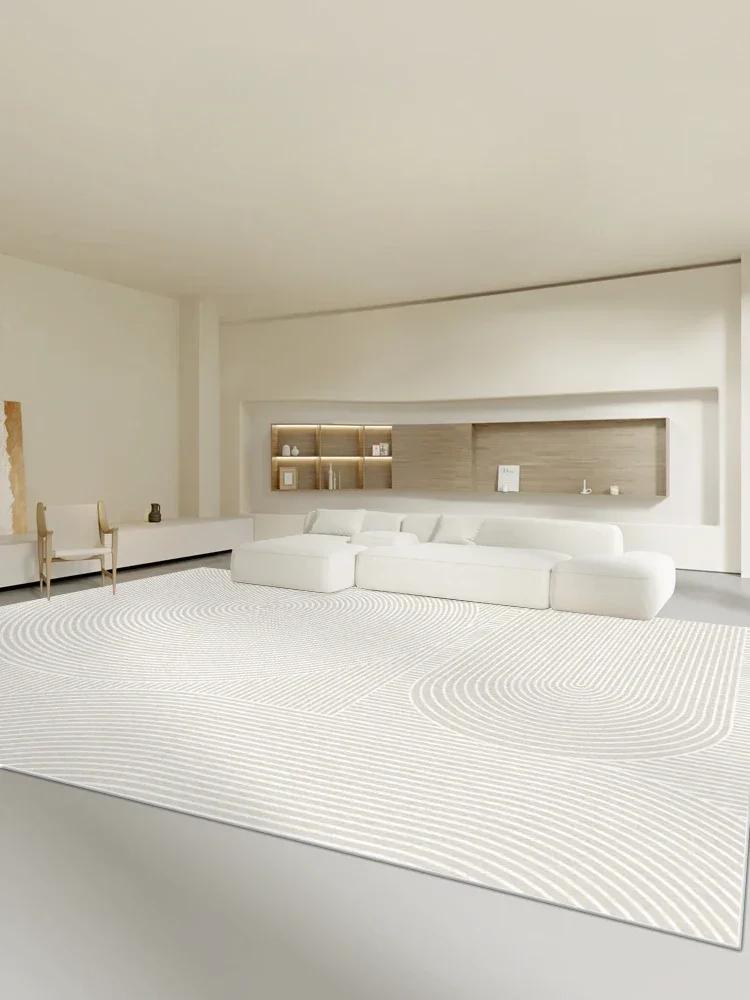 Living Room Oversized Carpet White Lines Bedroom Carpets Minimalist Stripes Home Rug Fluff Non-slip Machine Washable Rugs Tapete