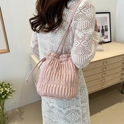 Geantă de umăr nișă coreeană frumoasă moale trendy dulce sub braț primăvară geantă găleată nouă