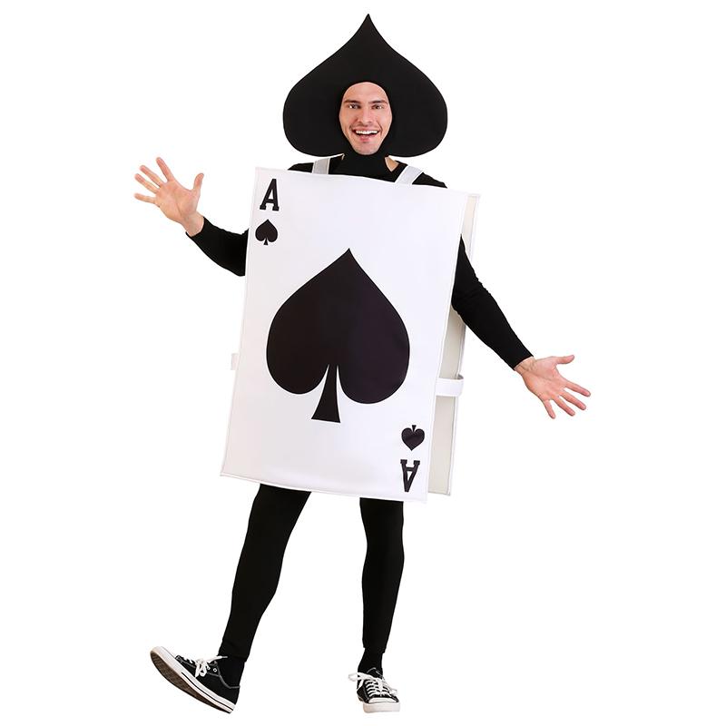 Costume da Giocatore di Carte da Poker Asso di Picche Cuori Genitore-Figlio Unisex Umorden per Bambini Bambino Adulto Tunica Cappello Completo