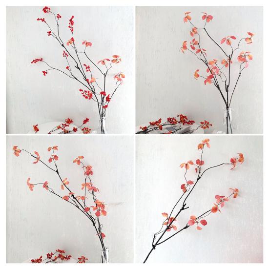 Artificial Fall Leaves Stems Realitic Faux Branches with Leaves for Vase Fake Plants Picks for Home Table Autumn Festival Thanksgiving Christmas Decor