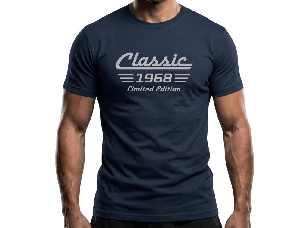 58th Birthday Shirt Born in 1968, Classic Car Limited Edition Unisex Cotton Tee