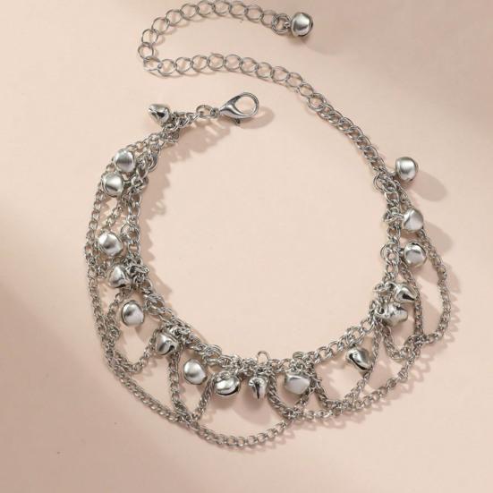 Women Anklet Bell Decor Adjustable Design Double-Layer Ankle Chain Sophisticated Ankle Accessory Jewelry Gift
