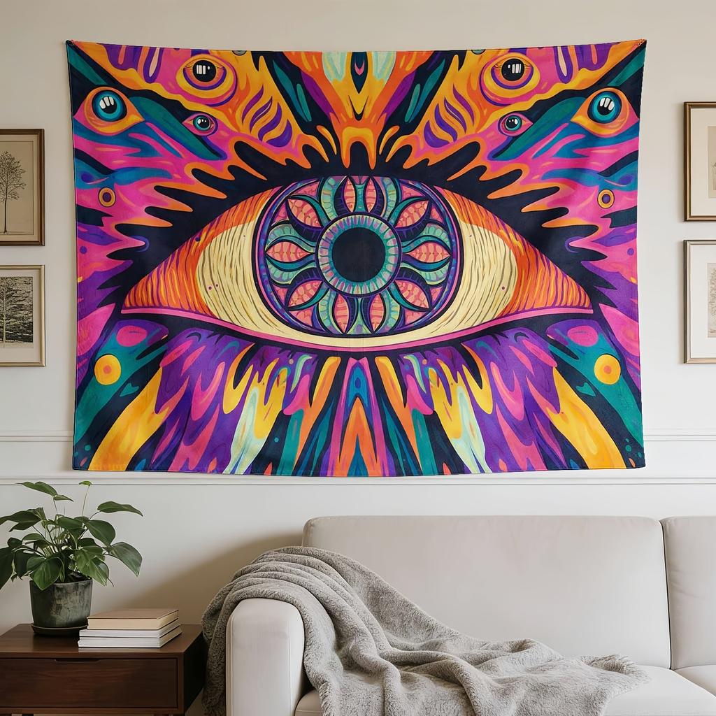 A Stylish Tapestry,Psychedelic Eye Artwork, Perfect for Home Bedroom Dorm Wall Decor.