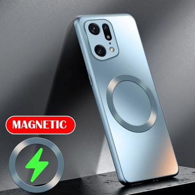 Magnetinis matinis silikoninis telefono dėklas OPPO Reno 13 Pro 11 Pro 10 Pro Plus 8 9 7 6 5, belaidis įkrovimas, smūgiams atsparus kietas PC dangtelis, buferis