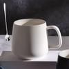 Einfache Moderne Tasse mit Deckel Löffel Paar Wasserbecher Zuhause Büro Kaffeetasse Wasserbecher Leichter Luxus Hochwertiges Geschenk