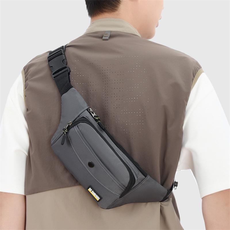 Men's Casual Sports Travel Waist Bag Lightweight Riding Chest Large Capacity Crossbody Bag  Phone Pocket