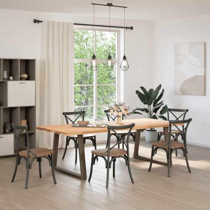 VidaXL Pieds de table à manger en forme de V, 2 pièces, acier naturel, 100 x (72-73,3) cm 4012583