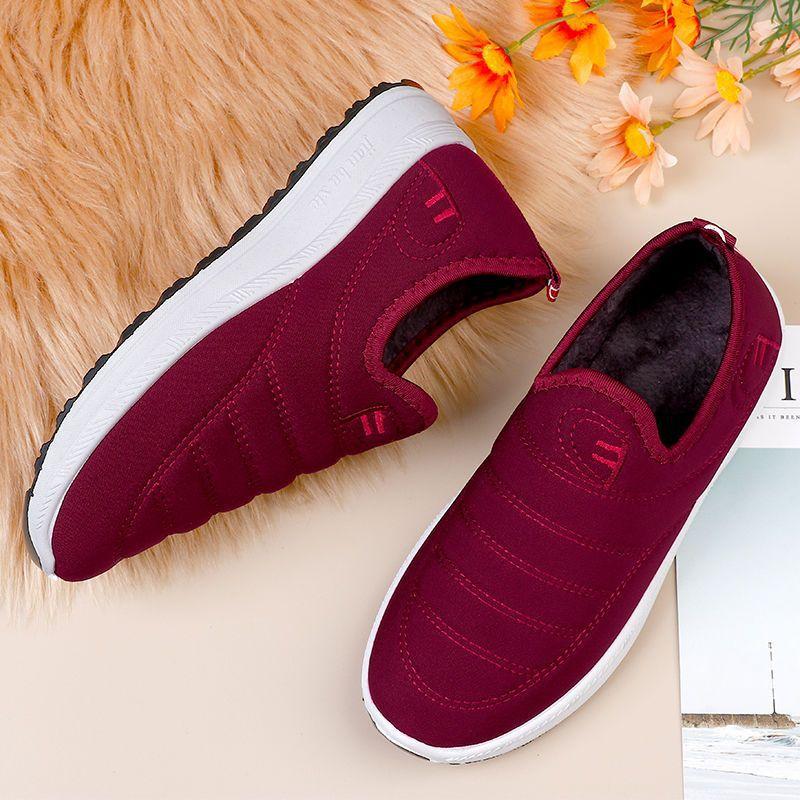 

Зимние бархатные теплые утолщенные хлопковые туфли для ходьбы для людей среднего и пожилого возраста, нескользящие пекинские хлопковые сапоги, папины тканевые туфли, мужские и женские мягкие подошвы 41