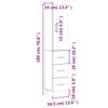 Highboard Gray Sonoma 34.5 x 34 x 180 cm Particleboard