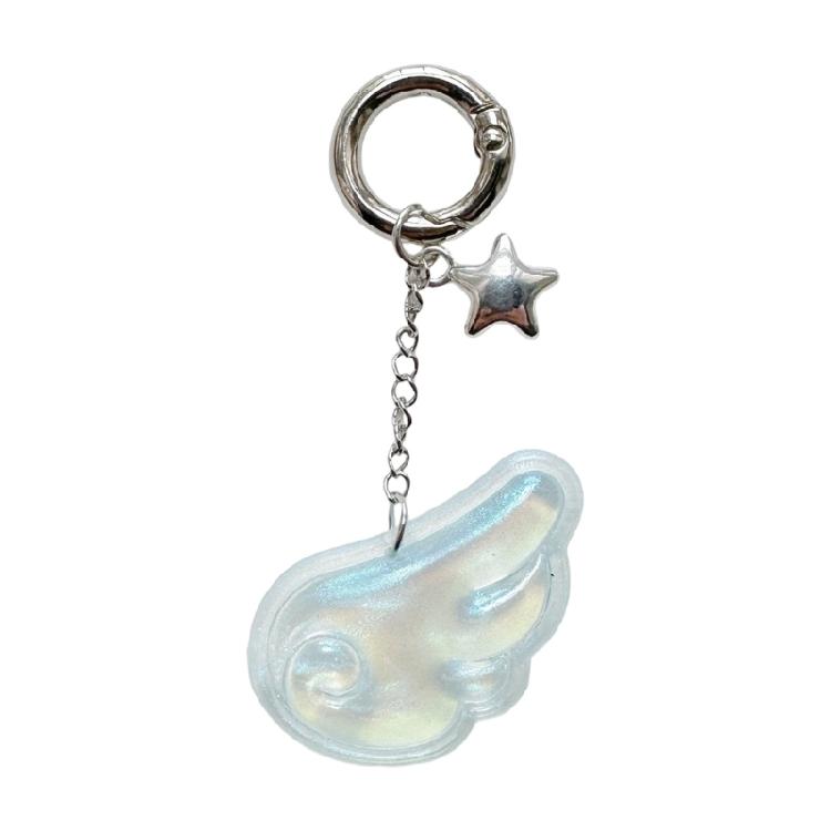 Delicate Acrylic Angel Wing Star Key Ring For Women Keys Organization Inspirational Pocket Charm Sentimental Present