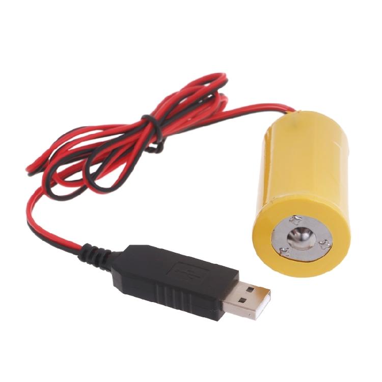 USB 5V2A to LR20 D Fake Battery Power Cable Cord Replace 4pcs 1.5V D Batteries
