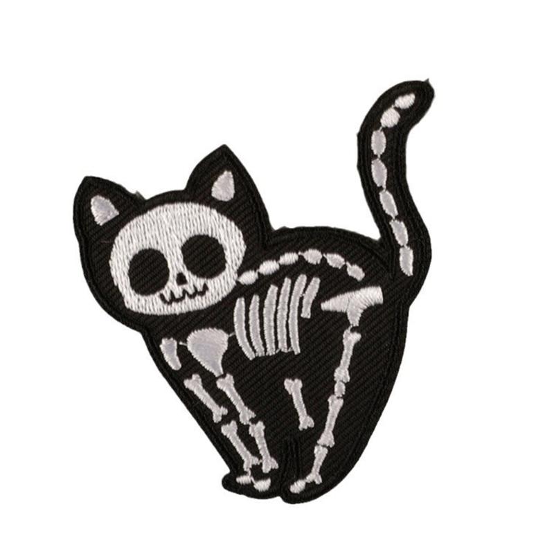 9 Pcs Pumpkin Embroidered Patches Skull Cats Repair Patches Iron On Patches Applique Patches Sewing Patches for Clothes