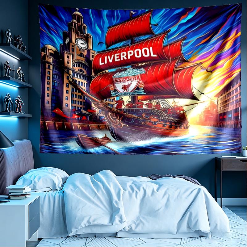 Liverpool F.C Print Tapestry, Lightweight Wall Hanging, for Bedroom, Dorm, Living Room, Home Art Decor - Birthday Christmas Gift for Friends