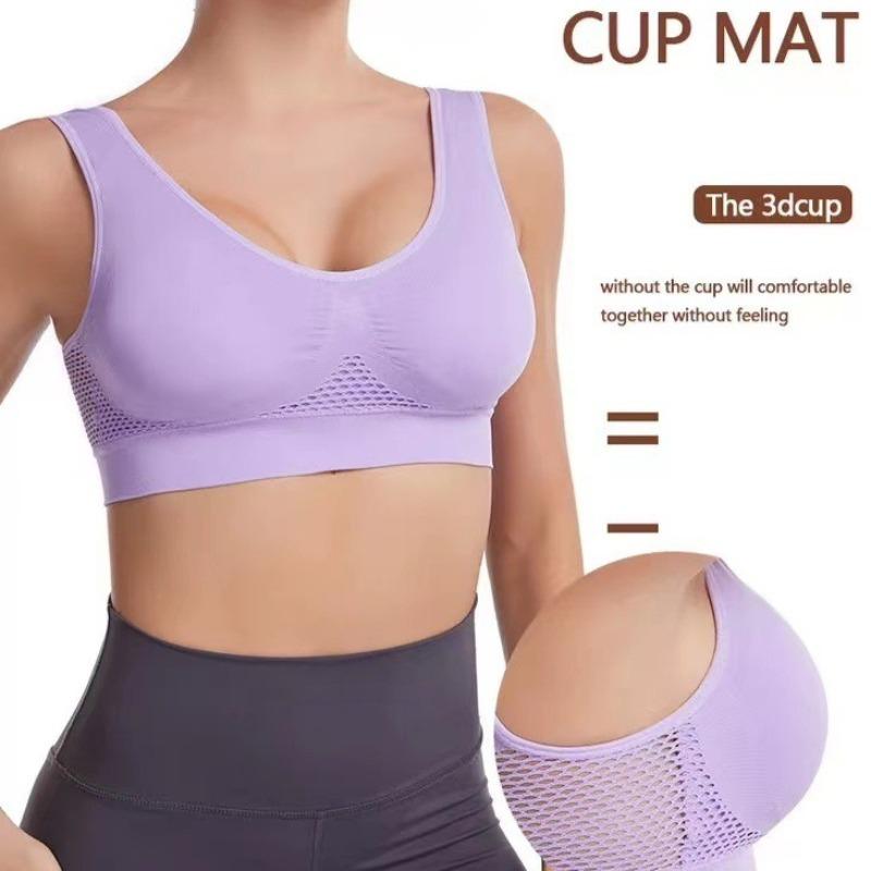 Mesh Openwork Breathable Sports Bra Plus Size Yoga Running Bra