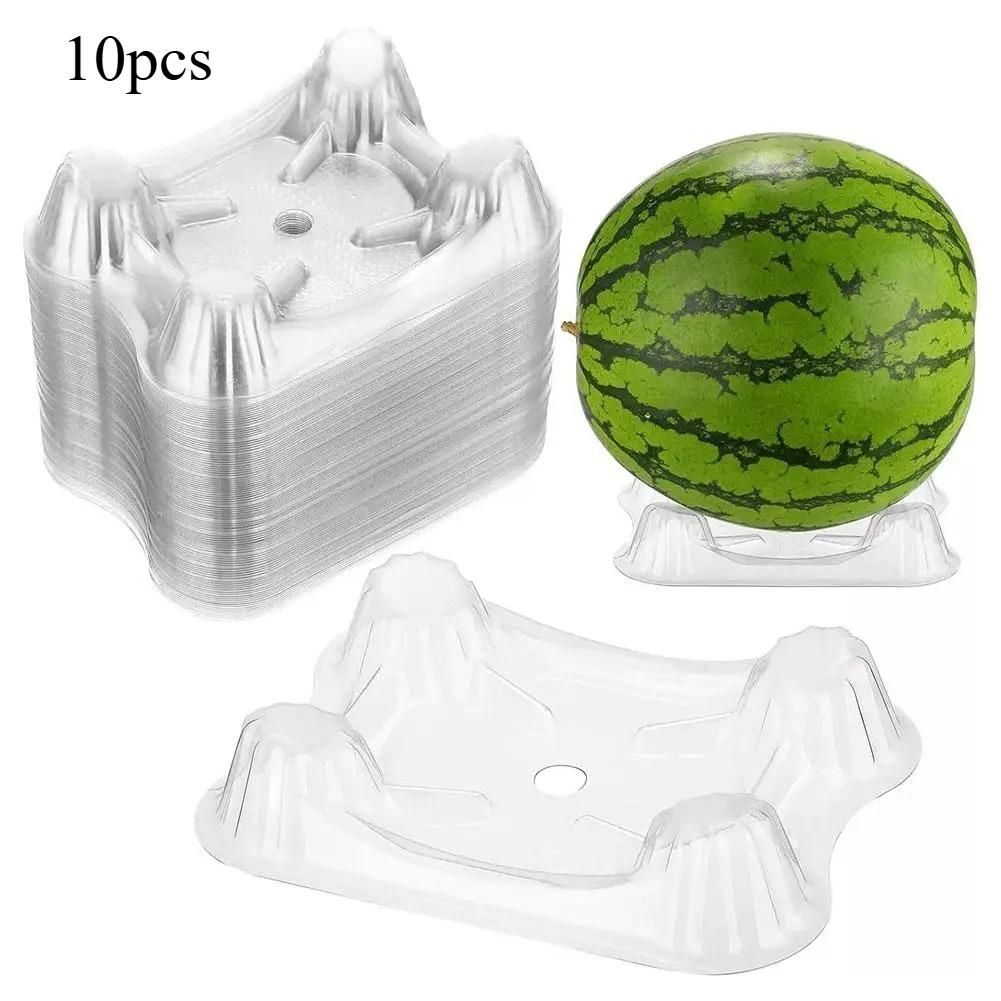 5/10/20/50 uds Soporte de Sandía de Plástico Fruta Melón Planta Bandeja Transparente Frutas Verduras de Jardín Soporte Protección Anti-pudrición