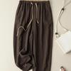 Retro Pendlerhose, Koreanische Version, Minimalistischer Stil Baumwoll-Leinen Weites Bein Lässige Hose Damen Locker Hängend Gerade Bein
