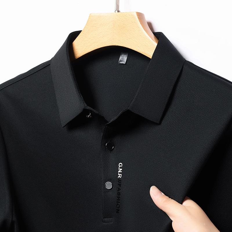 Pánské ležérní tričko s dlouhým rukávem a odznakem, jednobarevné, módní, prodyšné, pohodlné a všestranné