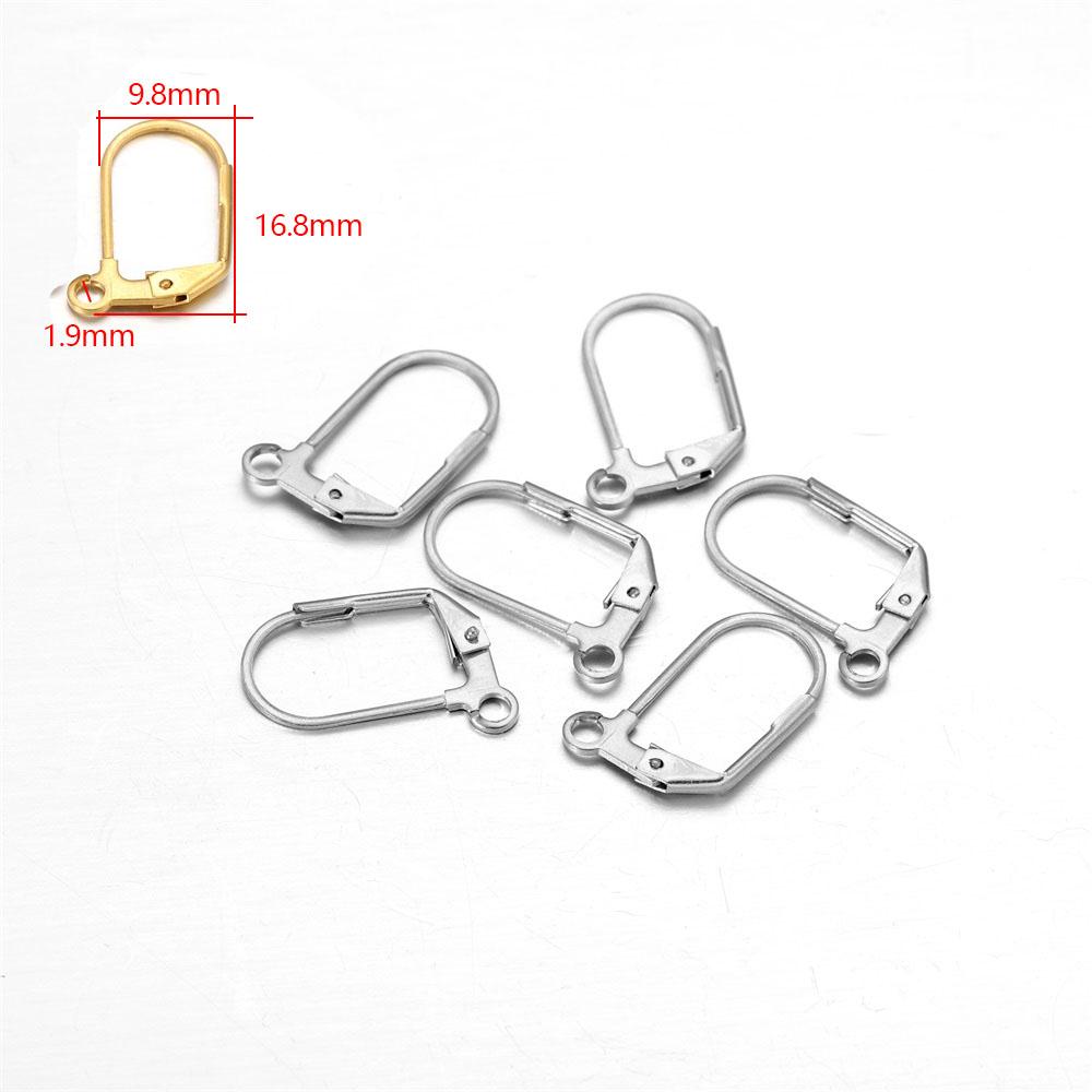 20-50pcs Gold  Stainless Steel Hypoallergenic Earring Hooks Fish Earwire Earrings Clasps Earring Wires For Jewelry Maki