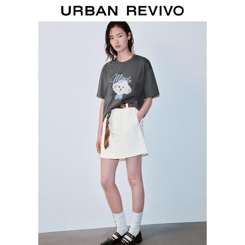 UR2026 Women s Casual Cotton Midi Skirt XS