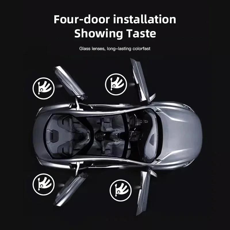 Car Sticker Car Door Welcome Light LED HD Projector Lamp Decoration For Skoda Octavia Rapid Kodiaq Karoq Superb Fabia Kamiq Enya