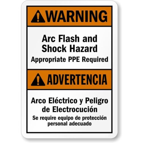 

Bilingual Arc Flash Ppe Aluminum Weatherproof SignAluminum 20x30cm（7.8x11.8inch）