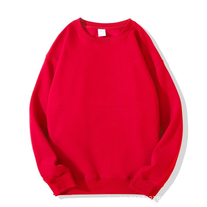 Europe and the United States new autumn and winter crew neck sweater women's top long sleeve white solid color loose girls spring and autumn models 
